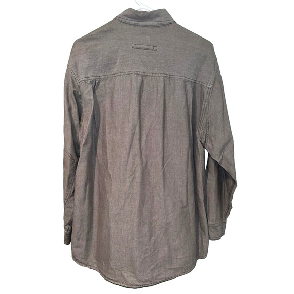 Woolrich Men's Button Up Long Sleeve Shirt Olive Sz. L 100% Cotton 703 - Picture 7 of 7